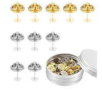 Locking Pin Backs - 50 Sets Metal Pin Badge Backs, Butterfly Clutch for Brooch Pins & Craft Making, Secure No More Falling Off, Easy to Use with Tin Box for Storage, Gold & Silver