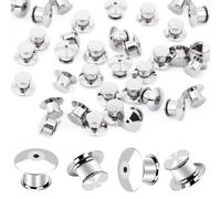 Locking Pin Keepers Backs,40 Pcs Silver Pin Locks Replacement Pin Backs Clasps,Pin Badge Back Locks Clasps for Jewelry Brooches,Badge Name Tags Crafts DIY