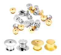 Locking Pin Keepers Backs Metal Pin Locks Replacement Pin Backs Clasps for Jewelry Brooches Badge Name Tags Crafts DIY -40pcs Silver/Gold
