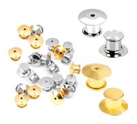 Locking Pin Keepers Backs Metal Pin Locks Replacement Pin Backs Clasps Locking Clasp for Jewelry Brooches Badge Name Tags Crafts DIY ，30pcs -Golden/Silvery