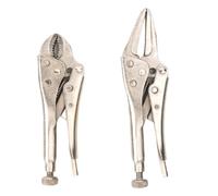 Locking Pliers 2Pcs/Set Mini Vice Grip Locking Pliers 5-Inch Long Nose and 4-Inch Curve Jaw Labor-Saving Welding Clamp Home Hand Tools