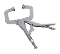 Locking Pliers 6.7 Inch, Heavy Duty Steel Mole Vice Grip with Wide Opening Jaws for Mini Welding Clamps Sheet Metal Work, Silver C Clamp Hand Tool