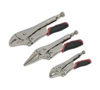Locking Pliers Set 3pc Quick Release - Sealey AK6863 New