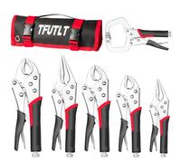 Locking Pliers Set,6-Pack Vice Grips Pliers Set,5",7",10"Curved Jaw Locking Pliers,6-1/2",9-1/2" Long Nose Locking Pliers and 6"C-Clamp Locking Pliers with Bag,Fast Release,Fit for Clamping,Twisting