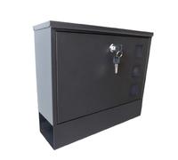 Locking Wall-Mount Mailbox for Outside, Galvanized Steel Metal Postbox, Drop Box with Newspaper Compartment, 14 * 4 * 12in(Black)