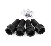 Locking Wheel Nut Set - 4+1 M14*1.5mm Black Steel Wheel Bolts & Key, Perfect for Enhance Your Car Security with Durable Anti-Theft Design