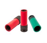Locking Wheel Nut Socket Set For Kia And For Mercedes For Benz, Flower Shape Anti Theft Tool, Chromium Steel, 21mm And 17mm Sizes, Green And Red Options For Secure Vehicle Protection(17mm)