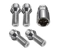 Locking Wheel Nuts/Bolts complete set of 4 + key M12X1.25 2cv, Axel, Berlingo, BX, c15, c2, c3, c4, c5, c6, c7, c25, Picasso, Grand, Dispatch, ds4, Saxo, Xantia, Xsara, ZX