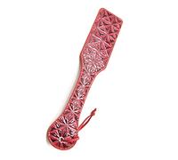LOCKISH Spanking Paddles for Adults,Leather Spanking Paddle,Riding Crop,Short Riding Whips With fun,RED