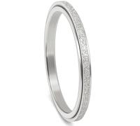 LOCKISSO Fidget Spinner Rings for Anxiety Women Kids Stainless Steel Stackable Stacking Worry Stress Relief Rotating Spinning Ring 2MM (Silver, Size 9)