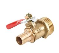 LOCKLGFMCZ 1PC Brass Barbed ball valve 1/8'' 1/2'' 1/4'' Male Thread Connector Joint Copper Pipe Fitting Coupler Adapter Válvula de bola roscada.(3/8",6mm Hose Barb)