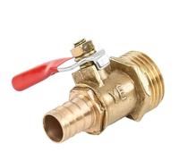 LOCKLGFMCZ 1PC Brass Barbed Ball Valve 1/8'' 1/2'' 1/4'' Male Thread Connector Joint Copper Pipe Fitting Coupler Adapter Válvula de bola roscada.(1/8",6mm Hose Barb)