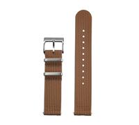 LOCKLGFMCZ 2pc Sailcloth Nylon Ribbed Strap 18mm 20mm 22mm Design Release Watch Bands Adapter Replacement Straps For Wristbands(Bruin,20mm)