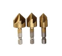LOCKLGFMCZ 3/6pcs Countersink Drill Bit Set 1/4'' Hex Shank HSS 5 Flute 90 Degree Wood Chamfering Cutter Chamfer 6mm-19mm drill bit(12-19mm)