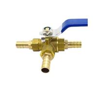 LOCKLGFMCZ 4 6 8 10 12 13 14 16 19 20 25 32mm Hose Barb Full Port L-Port Three Ways Brass Ball Valve Connector For Water Oil Air Gas Válvula de bola roscada.(10mm OD,HOSE BARB_L PORT)