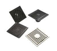 LOCKLGFMCZ Chrome Plated Stainless Steel Made Bathroom Accessory Square Floor Drain Waste Grate 100mm* Bathroom Drain