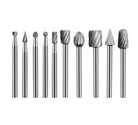 LOCKLGFMCZ Shank Tungsten Carbide Burs Drill Bits for Metal Milling Cutter Electric Rotary Tools fit for Dremel Woodworking Accessory drill bit(10 Pcs Silver)