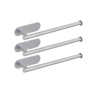 LOCKLGFMCZ Toilet Paper Holder Bathroom Self-Adhesive Wall-Mounted Stainless Steel Command Strip Roll Tissue Holder(Sliver 33.5CM-3PCS)