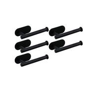 LOCKLGFMCZ Toilet Paper Holder Bathroom Self-Adhesive Wall-Mounted Stainless Steel Command Strip Roll Tissue Holder(Black 16CM-5PCS)