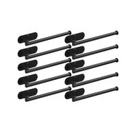 LOCKLGFMCZ Toilet Paper Holder Bathroom Self-Adhesive Wall-Mounted Stainless Steel Command Strip Roll Tissue Holder(Black 33.5CM-10PCS)