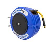 LockNFlate® Pro Retractable Air Hose Reel - 75 ft x 1/2" High-Flow Hybrid Polymer Hose, Heavy-Duty Enclosed Reel, Adjustable Auto-Rewind, Garage, Workshop & Construction Use - 10-Year Warranty