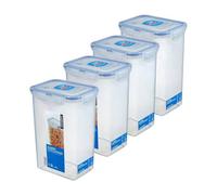 Locknlock 1.3L Airtight Rectangular Food Storage Containers Pack Of 4 Bpa-Free Leak-Proof Microwave Safe