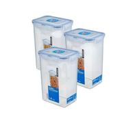 Locknlock 1.3L Rectangular Airtight Food Storage Container Bpa-Free Leakproof Microwave & Freezer Safe 3-Pack
