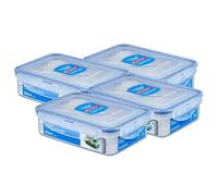 LocknLock 4 x HPL815 Storage Containers - Food Storage Containers 550 ml - Dimensions (L x W x H): 181 x 128 x 52 mm - Suitable for Freezing and Microwave - Lock and Lock Containers Food Box Meal Prep