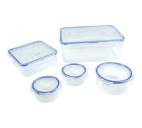 Locknlock 5 Piece Plastic Food Storage Containers Set Airtight Leakproof Bpa Free Microwave & Dishwasher Safe