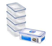Locknlock Airtight Classic Rectangular Food Storage Containers 1L Pack Of 5 Bpa Free Microwave Dishwasher Freezer Safe