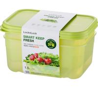 LocknLock Airtight Storage Jars with Lids - Food Storage Containers Set of 2, Stackable & BPA-Free - Storage Jars for Fruit & Vegetables, Microwave, Freezer & Dishwasher Safe (1.5 L)