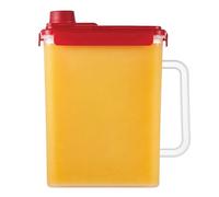 LocknLock Aqua Fridge Door Water Jug with Handle BPA Free Plastic Pitcher with Screw Top Lid Perfect for Making Teas and Juices, 1 Gallon, Red