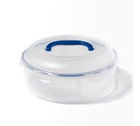 Locknlock Classic Clear Round Plastic Easy Clean Cake Carrier With Tray And Carry Handle 5.5L