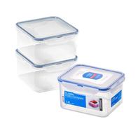 Locknlock Classic Clear Square Plastic Easy Clean Reusable Airtight Food Storage Container 1.2L