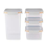 LocknLock Classic Plus Set of 4 Nestable Containers Set BLUE
