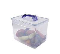 Locknlock Classic Clear Rectangular Plastic Food Storage Container With Handle And Freshness Tray 12L