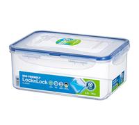 Lock & Lock HPL825 Classic Rectangular Food Container, 2.3L (232 x 165 x 95mm), Clear/Blue