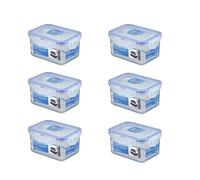 LocknLock Classic Rectangular Airtight Food Storage Container Box 470ml 6Pack
