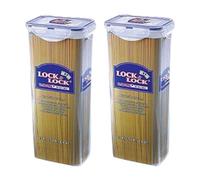 Locknlock Classic Rectangular Airtight Food Storage Containers 2L Pack Of 2 Clear Plastic Microwave Freezer & Dishwasher Safe