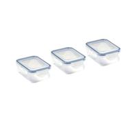 LocknLock Classic Rectangular Food Storage Containers, 350ml, Set of 3 | Airtight, BPA-free storage for side dishes, sauces & kids' lunches - stackable, dishwasher, microwave & freezer safe.