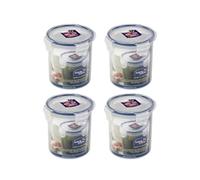 LocknLock Classic Round 700ml Food Containers - Set of 4, BPA Free & Airtight