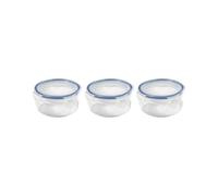 LocknLock Classic Round Food Storage Containers, 300ml, Set of 3 | Airtight, BPA-free storage for snacks, dips and small portions - stackable, dishwasher, microwave & freezer safe.