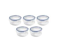LocknLock Classic Round Food Storage Containers, 300ml, Set of 5 | Airtight, BPA-free storage for snacks, dips and small portions - stackable, dishwasher, microwave & freezer safe.