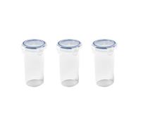 LocknLock Classic Round Food Storage Containers, 430ml, Set of 3 | Airtight, BPA-free storage for overnight oats, soups & smoothies - stackable, dishwasher, microwave & freezer safe.