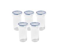 LocknLock Classic Round Food Storage Containers, 430ml, Set of 5 | Airtight, BPA-free storage for overnight oats, soups & smoothies - stackable, dishwasher, microwave & freezer safe.