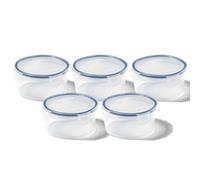 LocknLock Classic Round Food Storage Containers, 600ml, Set of 5 | Airtight, BPA-free storage for salads, leftovers and meal prep - stackable, dishwasher, microwave & freezer safe.