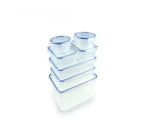 Locknlock Clear Rectangle Plastic Airtight Food Storage Container Set With Lids Pack Of 7