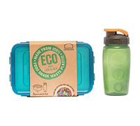 LocknLock Eco 2pce Lunch Set Rectangular 1.4lt & Bottle 350ml - Airtight, Watertight, BPA Free & Dishwasher Safe