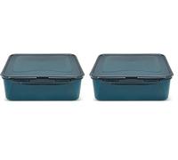LocknLock Eco Food Containers with Lids - Rectangular 2.6 Ltr (25 x 18 x 9.3cm), Airtight, Watertight, BPA Free & Dishwasher Safe (Pack of 2)