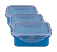 LocknLock Eco Food Containers with Lids - Rectangular 350ml (13.7 x 10.4 x 5.3cm), Airtight, Watertight, BPA Free & Dishwasher Safe (Pack of 3)